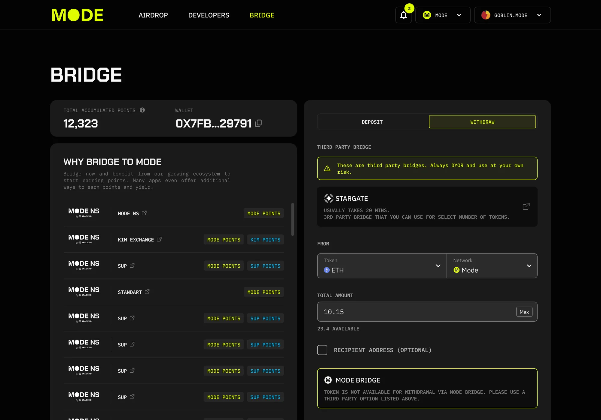 Bridge: withdraw flow